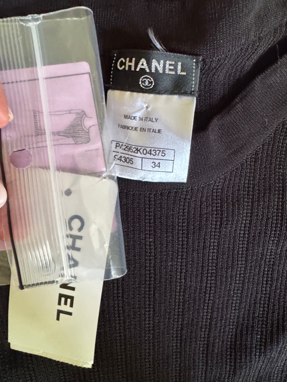 CHANEL Black Ribbed Short-Sleeve Knit Top - Picture 2 of 5